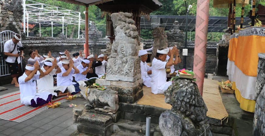 Governor Wayan Koster at Tumpek Uye ceremony and turtle release at Serangan Island, Bali.