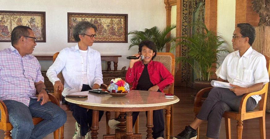 11-year-old pianist Amenangi Sadali at the press conference for his upcoming "LET'S SWING" solo recital at Sheraton Ballroom, Kuta, Bali, on August 24, 2025.